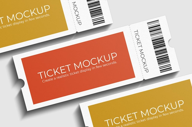 Design elegante di mockup di voucher o biglietti