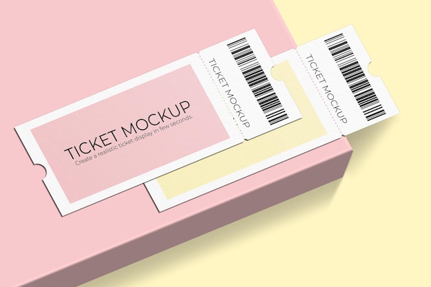 Design elegante di mockup di voucher o biglietti