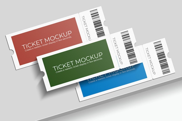 Elegant voucher or ticket mockup