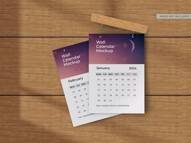 elegant wall calendar mockup