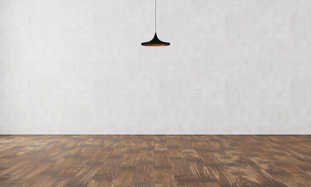 PSD elegant wall with modern lamp and parquet