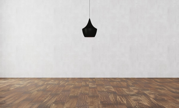 Elegante parete con lampada moderna e parquet