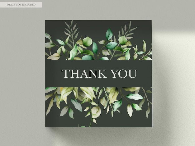 Elegant watercolor leaves invitation card set