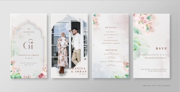 PSD elegant wedding instagram stories