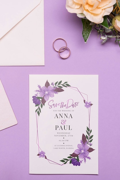 Elegant wedding invitation concept