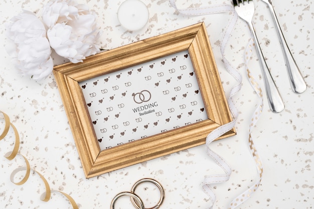 Elegant wedding invitation frame