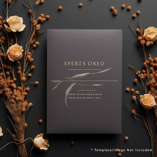 PSD elegant wedding invitation mockup