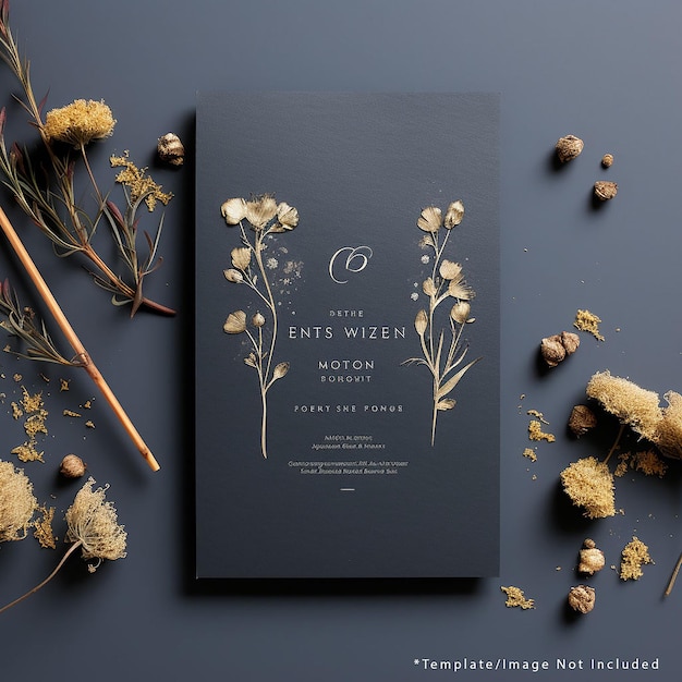 PSD elegant wedding invitation mockup