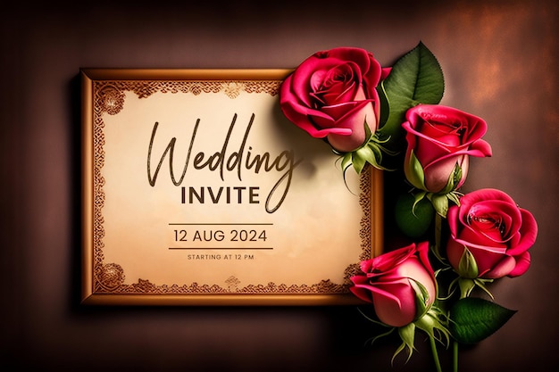 PSD elegant wedding invitation template for ceremony announcementfloral save the date invitation design