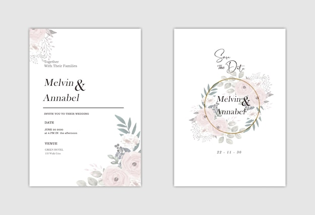 Elegant wedding invitation template Premium Psd