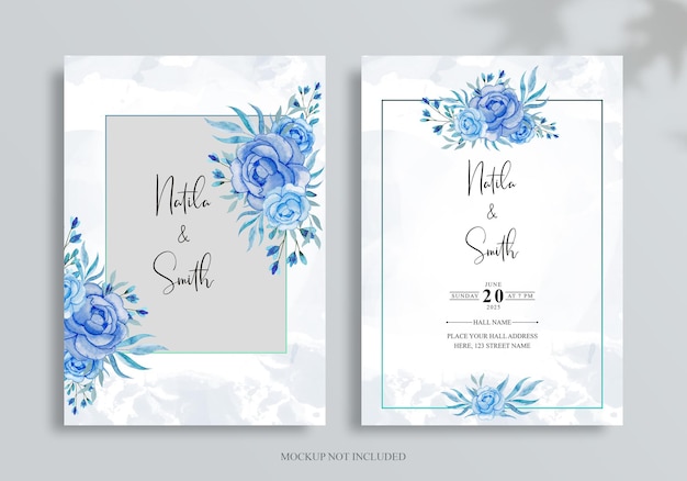 Elegant wedding invitation template with floral decoration Psd