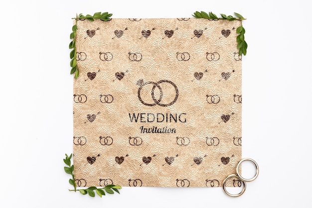 elegant wedding invitation with rings