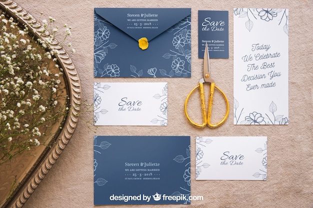 PSD elegant wedding mockup