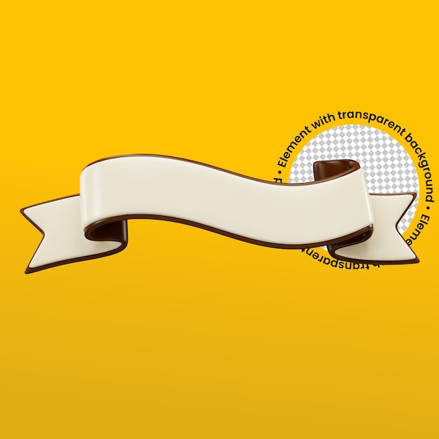 elegant white and brown ribbon banner for design and decoration elements