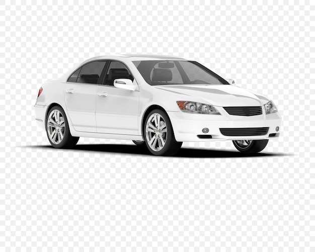 elegant white sedan on a transparent background