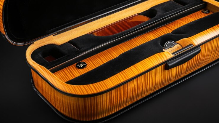PSD elegant wooden case for a string instrument