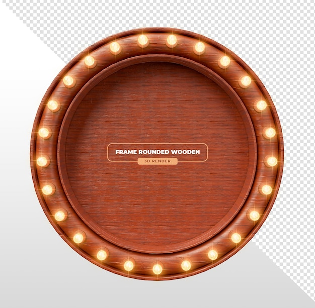 Elegant Wooden Frame with Lights for Stage or Vanity 3d render