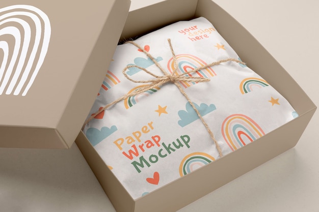 PSD elegant wrapping paper mockup