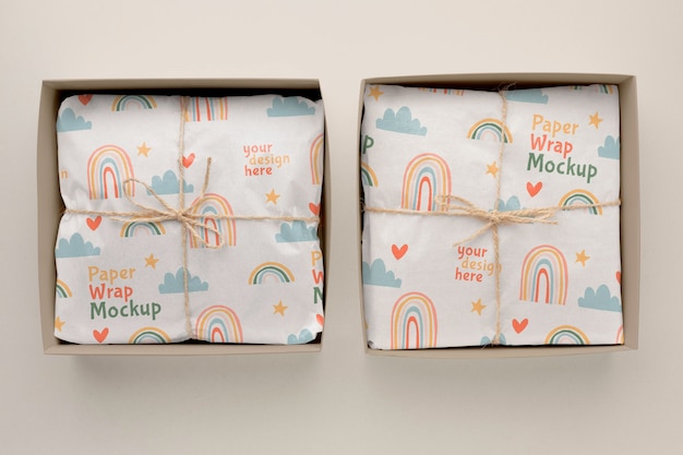 PSD elegant wrapping paper mockup