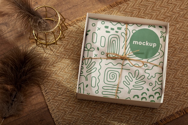 Elegant wrapping paper real context mockup