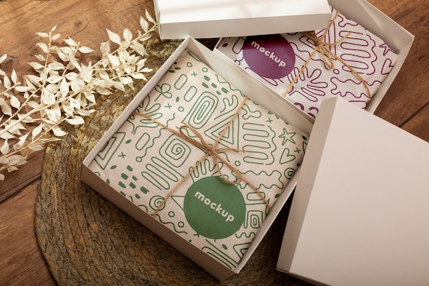 PSD elegant wrapping paper real context mockup