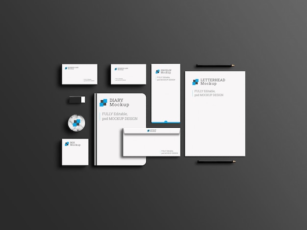 Elegant zakelijk merk briefpapier set mockup