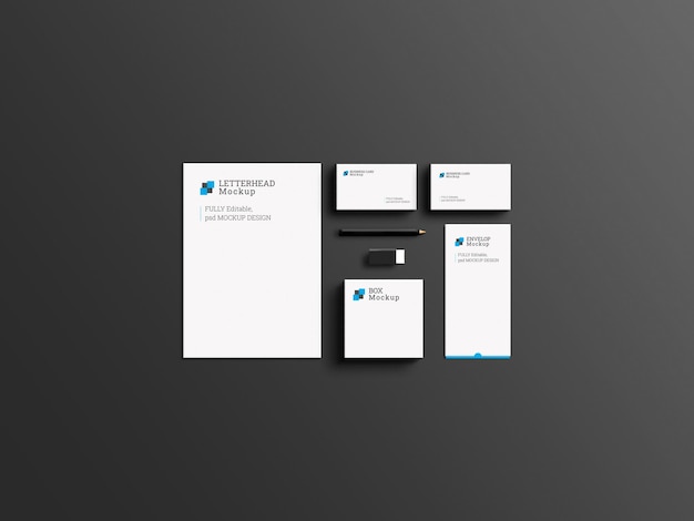 Elegant zakelijk merk briefpapier set mockup