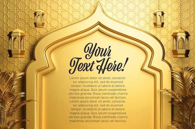 Elegante 3d illustratie van ramadan kareem eid mubarak-thema van de groetkaartbanner