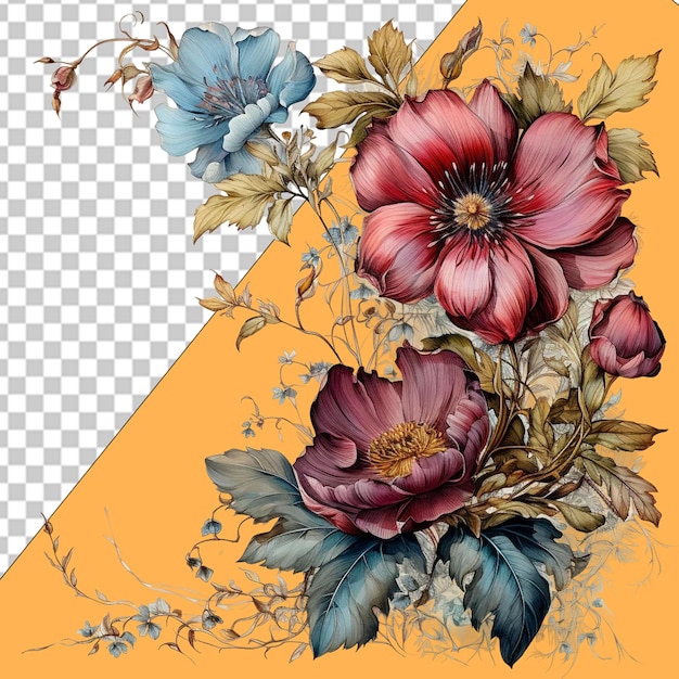 PSD elegante bloemmotieven png