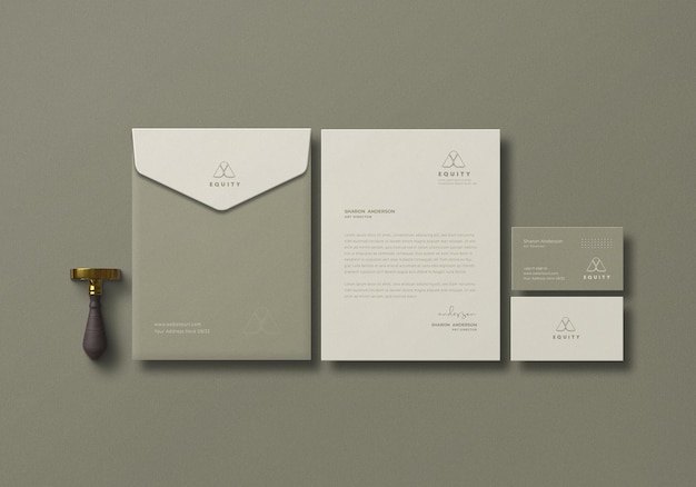 Elegante briefpapier set mockup