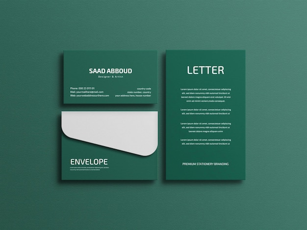 Elegante briefpapier set mockup