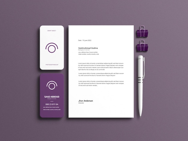 Elegante briefpapier set mockup