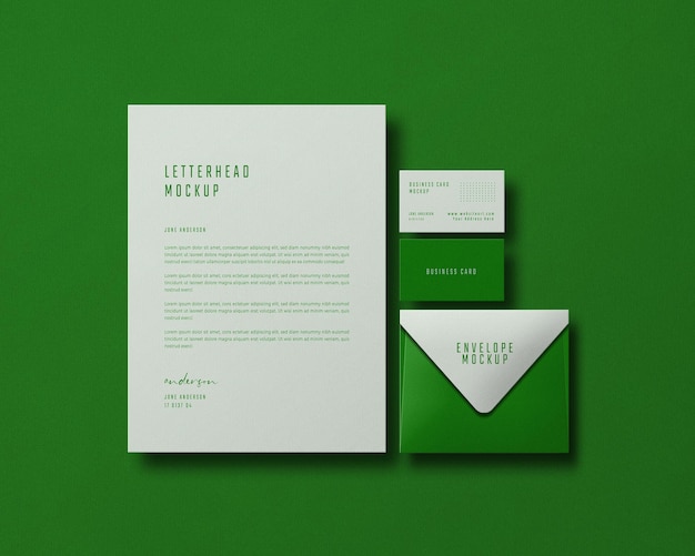 Elegante briefpapier set mockup