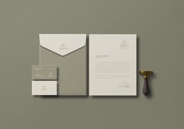 Elegante briefpapier set mockup