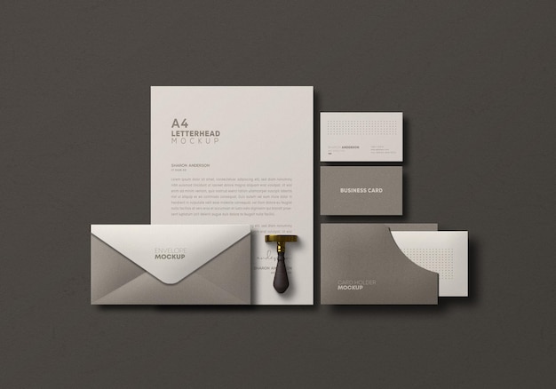 Elegante briefpapier set mockup