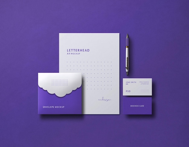 Elegante briefpapier set mockup