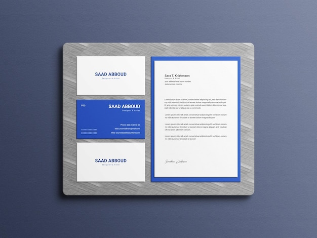 Elegante briefpapier set mockup