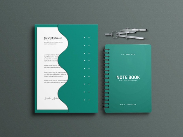 Elegante briefpapier set mockup