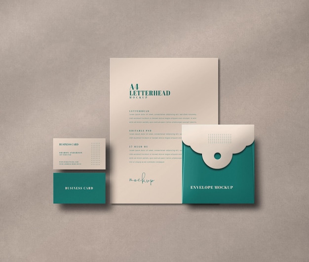 Elegante briefpapier set mockup