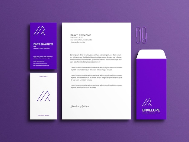 Elegante briefpapier set mockup