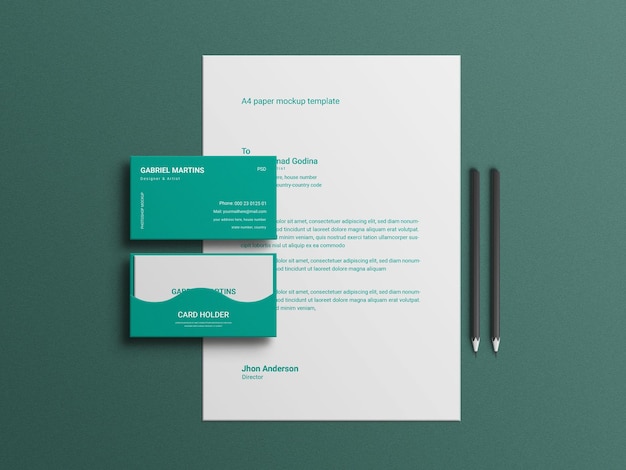 Elegante briefpapier set mockup