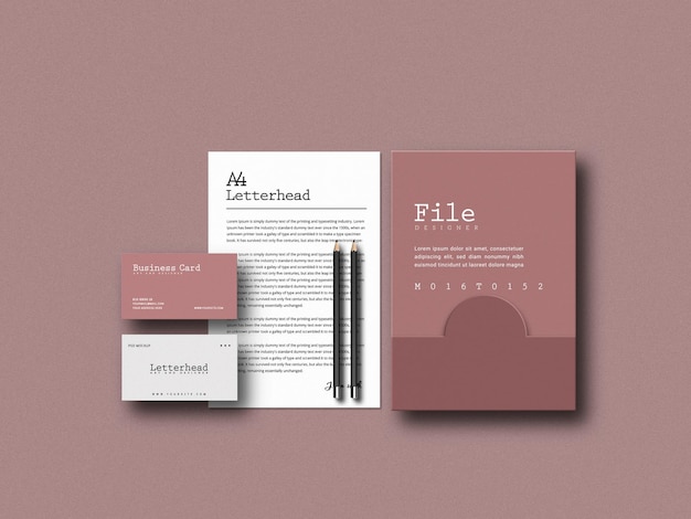 Elegante briefpapier set mockup