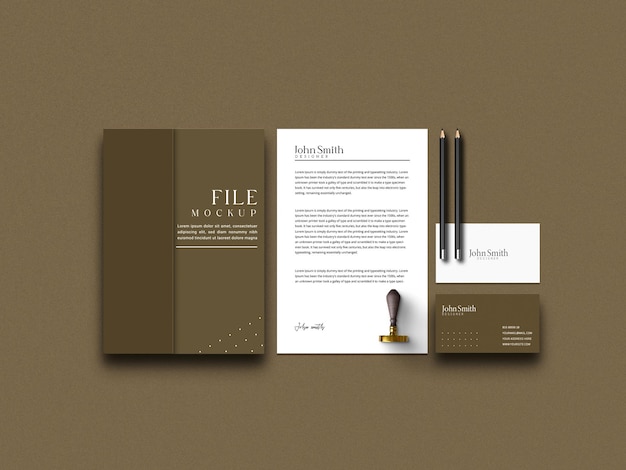 Elegante briefpapier set mockup