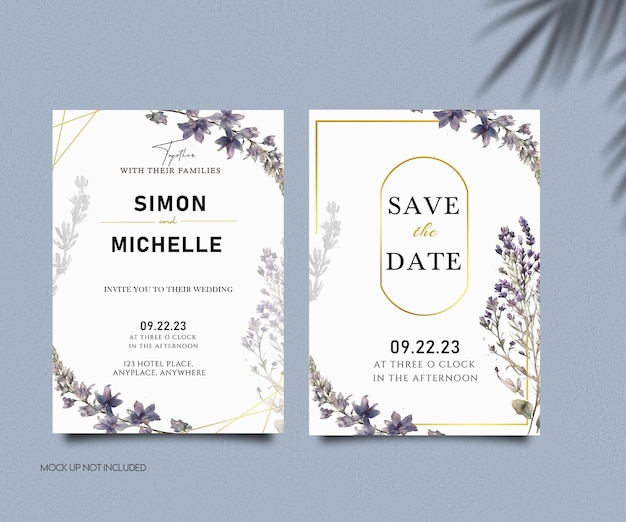 Elegante bruiloft uitnodigingen bloemmotieven