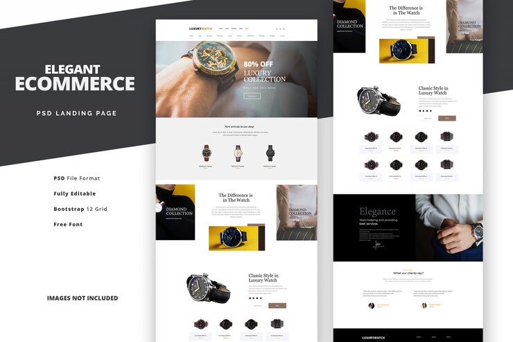 Elegante e-commercesjabloon voor bestemmingspagina voor online winkelen