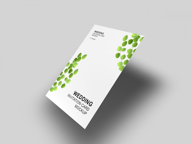 Elegante eenvoudige en schone bruiloft kaart met envelop mockup sjabloon