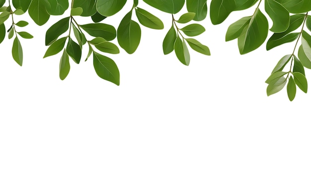 Elegante groene blad takken op doorzichtige achtergrond voor natuur geïnspireerde ontwerpen