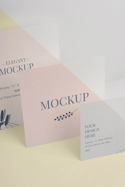 PSD elegante uitnodiging mock-up assortiment