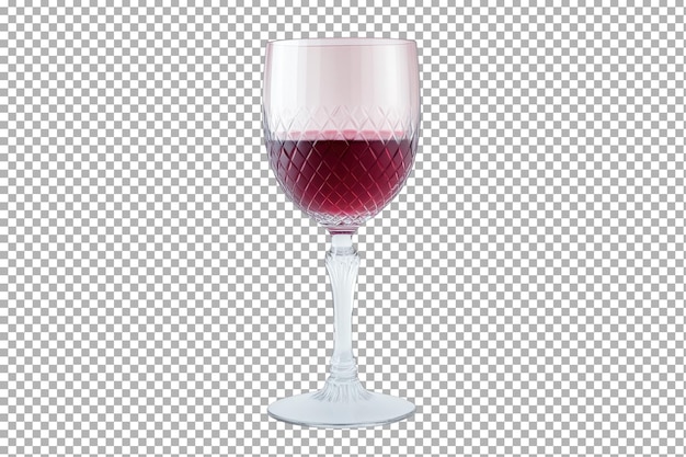 Elegante wijn die in glas wordt gegoten op een doorzichtige achtergrond