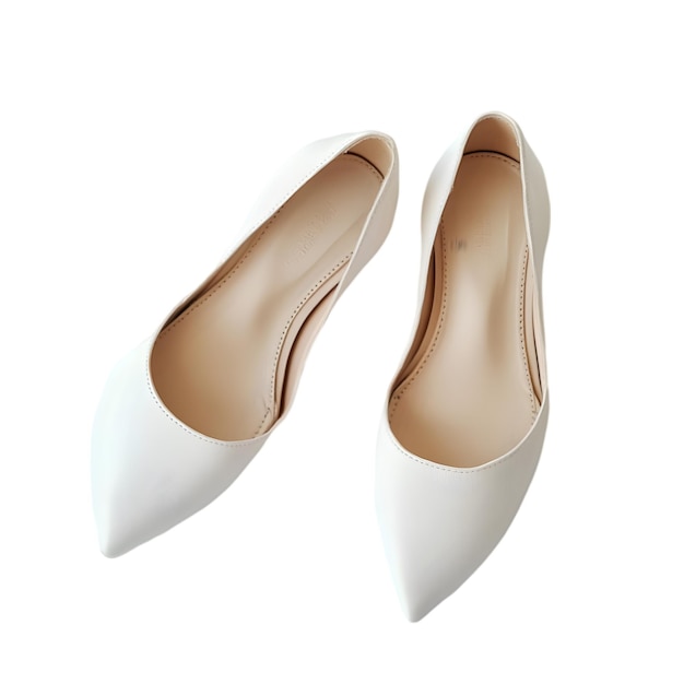 Elegante witte flatvoeten met puntige tenen